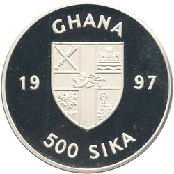 GHANA: 1997, 500 Sika 5 Oz.Silber, Fische der Serie "Marine-Live ...