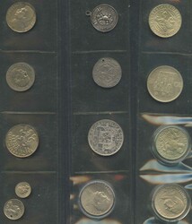 Ca. 1930/ 1949, kl. Lot mit 8 Silberstücken und 5 div. weitern ...