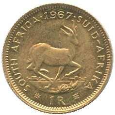 SÜDAFRIKA: 1967, 1 Rand Gold, Riebeeck, 3,16 fein, Erh. ...