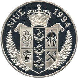 NIUE: 1994, 50 Dollar Silber, Fußball WM in USA, gekapselt in Etui, ...