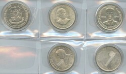 PHILIPPINEN: 1961/1974, 4x 1 Piso und 1x 25 Piso Silber, über 130 gr ...