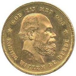 1877, 10 Gulden Gold, König Willem, 6,72 gr. 900ert Gold, Erh. ...