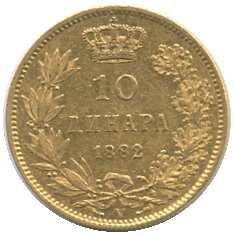 1882, 10 Dinara Gold, Michael I, 3,23 gr. 900ert Gold, Erh. ...