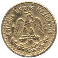 MEXIKO: 1945, 2,5 Pesos, Gold Nachprägung mit "8 K" Einprägung auf ...