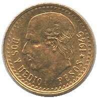 MEXIKO: 1945, 2,5 Pesos, Gold, Hidalgo, 2,08 gr. 900er, Erh. st