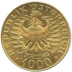 1976, 1000 Schilling Gold, Babenberger / Reitersiegel, Erh. vz/st, 13 ...