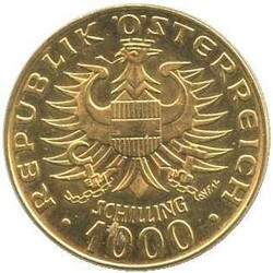 1976, 1000 Schilling Gold, Babenberger / Reitersiegel, Erh. vz/st, 13 ...