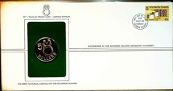 SALOMON-INSELN: 1977, 1 C.-1 Dollar, 5 Dollar Silber, 2, 5 und 10 ...