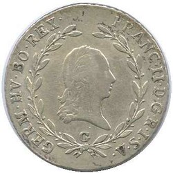 HABSBURG: 1804, 20 Kr. Silber, Franz II (1792-1835), Prägung "G" ...
