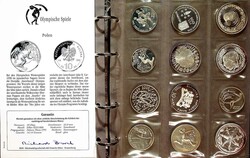 OLYMPIADE 1998/2000: Slg. mit 46 Silbermünzen, alle gekapselt in 3 ...