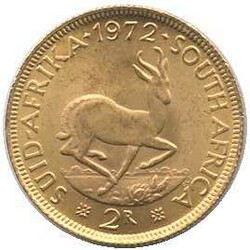 SÜDAFRIKA: 1972, 2 Rand Gold, Springbock, 7,32gr. fein, Erh. ...