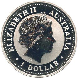 AUSTRALIEN: 2001, 1 Dollar, 1 Oz. Silber, Lunar I "Schlange" ...