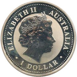 AUSTRALIEN: 2004, 1 Dollar, 1 Oz. Silber, Lunar I "Affe" gekapselt ...