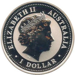 AUSTRALIEN: 2005, 1 Dollar, 1 Oz. Silber, Lunar I "Hahn" gekapselt, ...