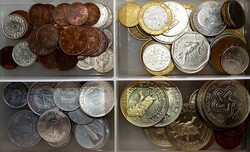 ca. 1950/2000, 4 Boxen mit Münzen aus aller Welt, teils nach ...