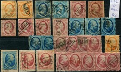 1852-64, Steckkarte mit 28 Marken aus Nr.1-6, n.A. Mi.840 ...