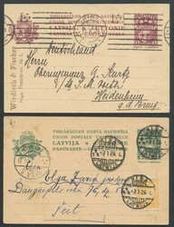 1923-40, kleine Ganzsachensammlung, vieles mit Zusatzfrankatur ins ...