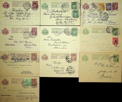 1923-40, kleine Ganzsachensammlung, vieles mit Zusatzfrankatur ins ...