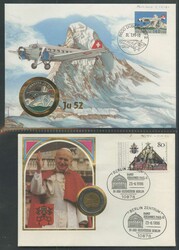 1985-96, dickes Album mit Numisbriefen aus aller Welt, dabei Münzen ...