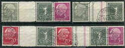 1960, Heuss, WZ Y II, 4 sauber gestempelte Zusammendrucke, n.A. Mi ...