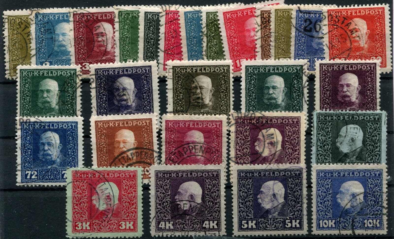 1915, Kaiser Franz Joseph, kpl. Satz, Mi.120,-Automatically generated ...