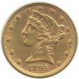 USA: 1895, 5 Dollar Gold, Liberty Head, 7,52 gr. fein, Erh. ...