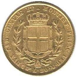 SARDINIEN: 1834, 20 Lire Gold, Karl Albert 1831-1849, 6,45 Erh. ss/vz
