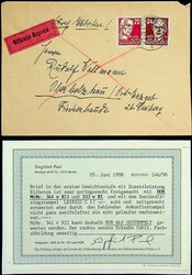 1953, 84 Pf. Köpfe, zusammen mit Nr. 333 v XI auf portogerechtem ...