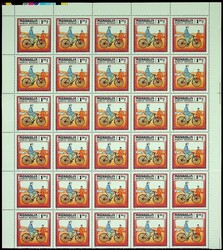 1982, Geschichte des Fahrrades, kpl. Satz in 30er Bogenteilen und 30 ...