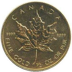 KANADA: 1987, 20 Dollar 1/2 Oz Gold, Maple Leaf, 15,5gr. fein, Erh. ...