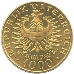 1976, 1000 Schill. Gold, Babenberger, 12,15 gr. fein, sehr gute Erh. ...