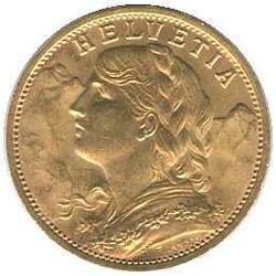 1935, 20 Fr. Gold, Vreneli, Prägung "L"+"B", Erh. vz+Automatically ...