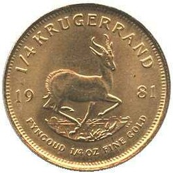SÜDAFRIKA: 1981, 1/4 Krügerrand Gold, Erhaltung vzAutomatically ...