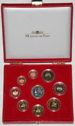 2004, Kursmünzen-Satz 1 C.-2 Euro + 5 Euro SM in pollierter Platte, ...