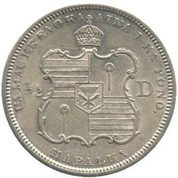 HAWAII: 1883 Kalakaua I, 1/2 Dollar Silber, Hapalua, Erh. ...