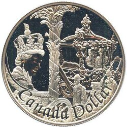 KANADA: 2002, 1 Dollar Silber, Auf ihr 50-jähriges Thronjubiläum, ...