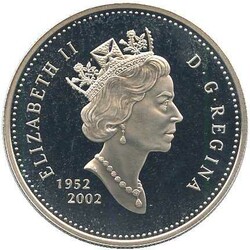 KANADA: 2002, 1 Dollar Silber, Auf ihr 50-jähriges Thronjubiläum, ...