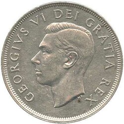 KANADA: 1949, 1 Dollar Silber, George VI. - Auf den Anschluss von ...
