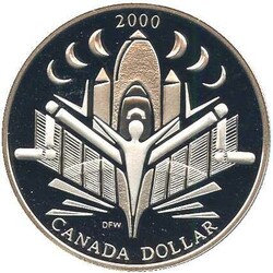 KANADA: 2000, 1 Dollar Silber, Raumfähre (Entdeckungen), gekapselt, ...