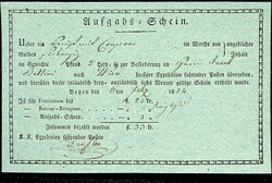 "Botzen", Ort gedruckt, seltene dunkelblaue Pracht-Recepisse 1824, ...