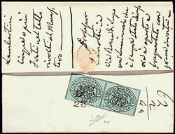 1852, 1/2 Baj., allseits voll- bis breitrandiges Paar, zarter L2 und ...