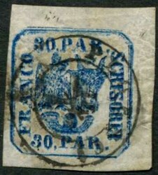 1864, 30 P., Plattendruck, breitrandig, Pracht, zentrisch klarer K2 ...