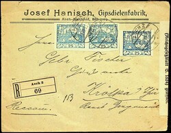 1918, 25 H. im Paar und Einzelmarke, je breitrandig, klarer alter ...