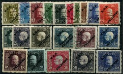 1915, 1 H.-10 Kr., 21 Werte kpl., saubere Rundstempel, einwandfrei, ...