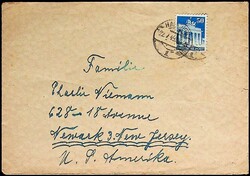 1948, 50 Pf. blau (bessere Type W-B), Linienz., klar "Hamburg-22.7 ...