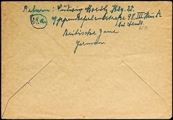 1948, 50 Pf. blau (bessere Type W-B), Linienz., klar "Hamburg-22.7 ...