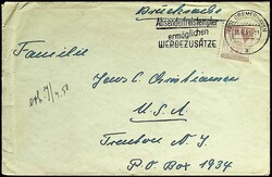 1948, 15 Pf., klar "Bremerhaven-13.6.50", sauberer Drucksachen-Brief ...