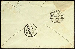 1867, 10 C., 3er-Streifen, klar gest. "307" (BAR) auf sauberem, ...