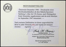 1945, 3 und 5 gr., klar "Salzburg-8.12.46", sauberer ...