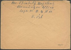 1947, 60 gr., Brief nach Chicago, rs. Lager Absender "Elisabet ...